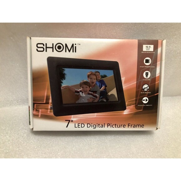 7" Digital Picture Frame No PC Required Easy to Use Shomi #SP-704P-2 - Picture 1 of 4